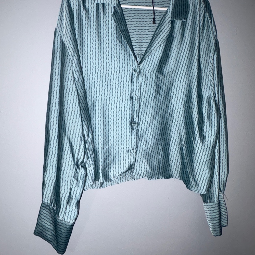 Zara Striped Button-Up Top